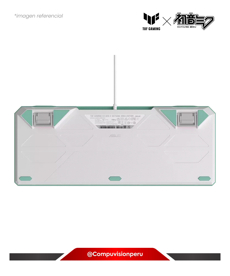 TECLADO ASUS TUF GAMING K3 GEN II HATSUNE MIKU EDITION OPTICAL-MECHANICAL RGB SWITCH USB 2.0